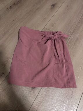 Vanilla Bay Dusky Rose Wrap Mini Skirt with Side Tie